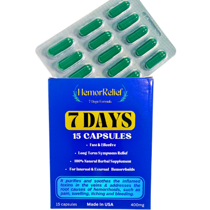 HemorRelief, 7 Days Hemorrhoid Formula, Fast & Long-Lasting Relief