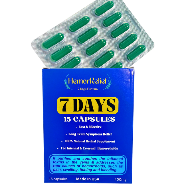 HemorRelief, 7 Days Hemorrhoid Formula, Fast & Long-Lasting Relief