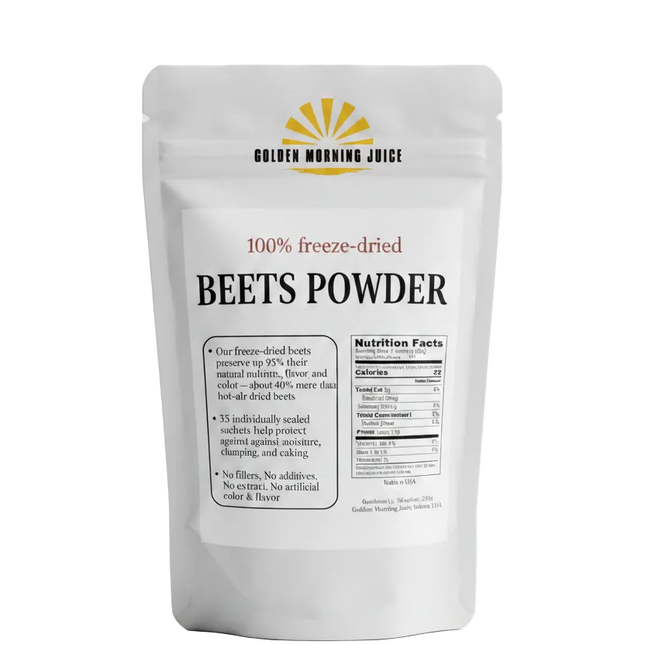 Beets Powder Pouch with Golden Morning Juice Logo